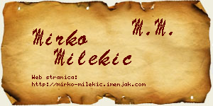 Mirko Milekić vizit kartica